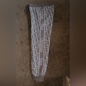 Dior Brown and White Logo Knit pants